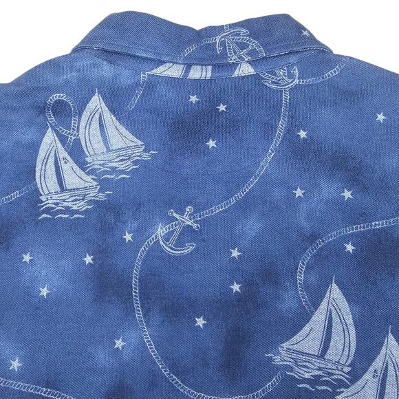 NWT Polo Ralph Lauren Polo Shirt Mens XLT Blue Nautical Sailboat Casual Coastal - Picture 5 of 14